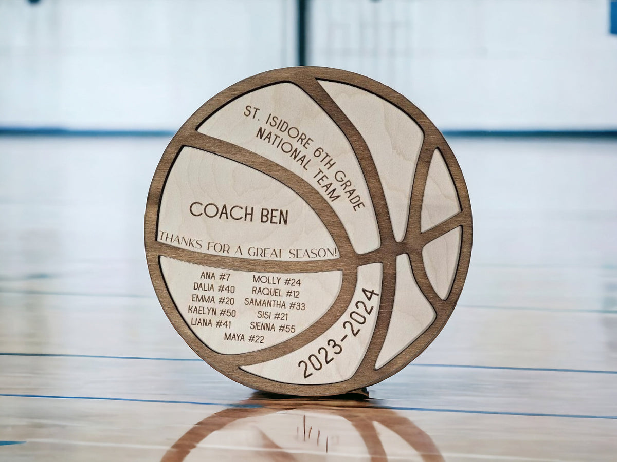 Personalized Basketball Coach Gift, Thanks for A Great Season Coach, Basketball Team Award, Coach's Thank You Gift, Custom Ba