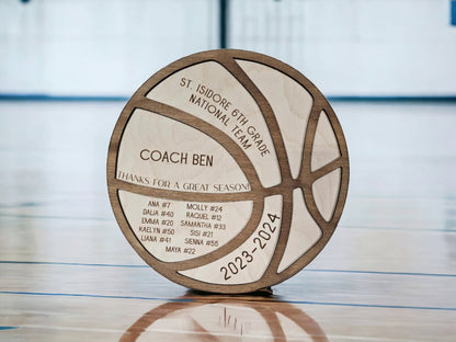 Personalized Basketball Coach Gift, Thanks for A Great Season Coach, Basketball Team Award, Coach's Thank You Gift, Custom Ba
