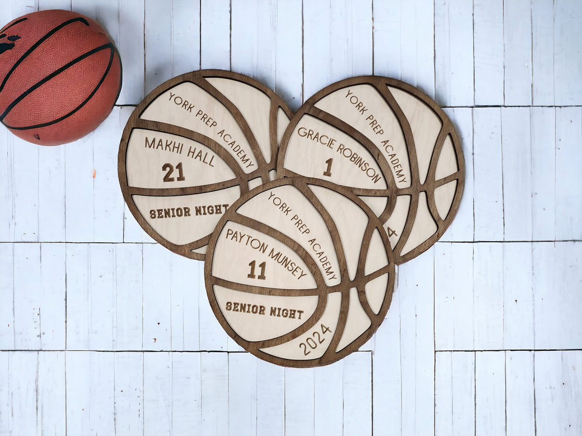 Personalized Wood Basketball Plaque, Senior Gift, Custom Basketball Banquet Senior Night Gift