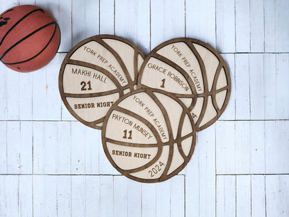 Personalized Basketball Wood Sign | Senior Night Gift | Custom Engraved Basketball Decor | Sports Wall Art | Basketball Senio