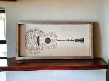 Engraved Guitar Song lyrics, Custom Song Lyric Music Wall Decor, First Dance Wedding Anniversary Gift Memento, Guitar, Father
