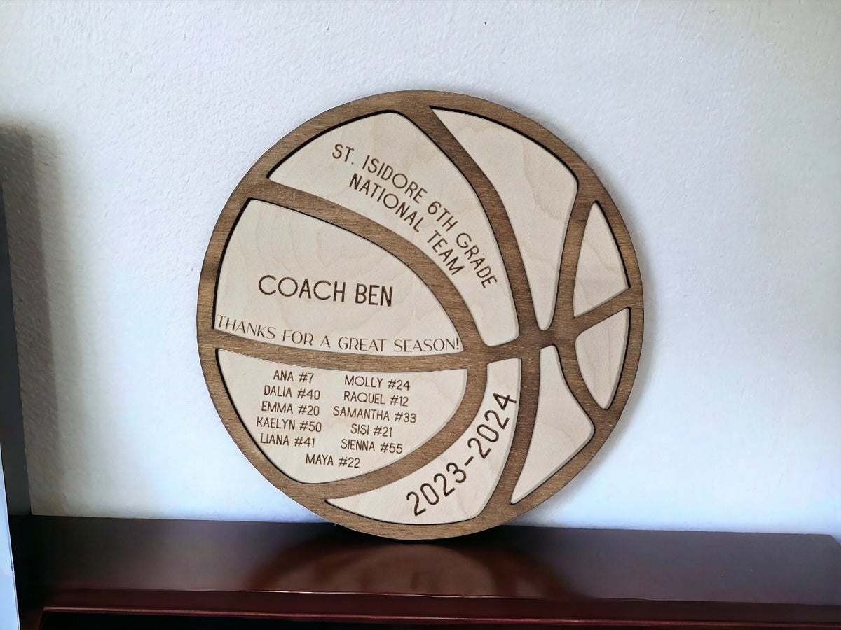 Personalized Basketball Coach Gift, Thanks for A Great Season Coach, Basketball Team Award, Coach's Thank You Gift, Custom Ba