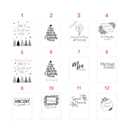 Personalized Holder, Greeting, Wedding, Birthday, Anniversary Cards, Cards of Christmas Past  Wood Card Keeper, Special Occas