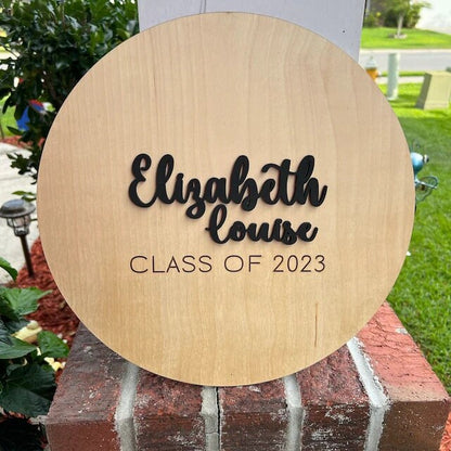 Personalized Graduation Guest Book Alternative | Maple Wood Sign, Class of 2026