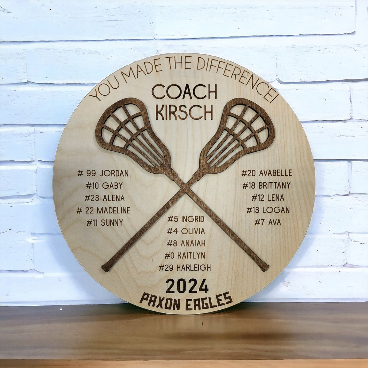 Personalized Lacrosse Coach Gift Plaque, Thanks For A Great Season, Lacrosse Senior Night, Lacrosse Award, End of Year Gift 2