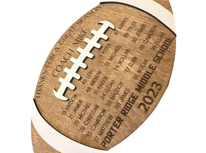 Football Coach Gift, Team Plaque, Thanks For A Great Coaches Gift, Senior Player Gift, Flag Football Award Football Memento, 
