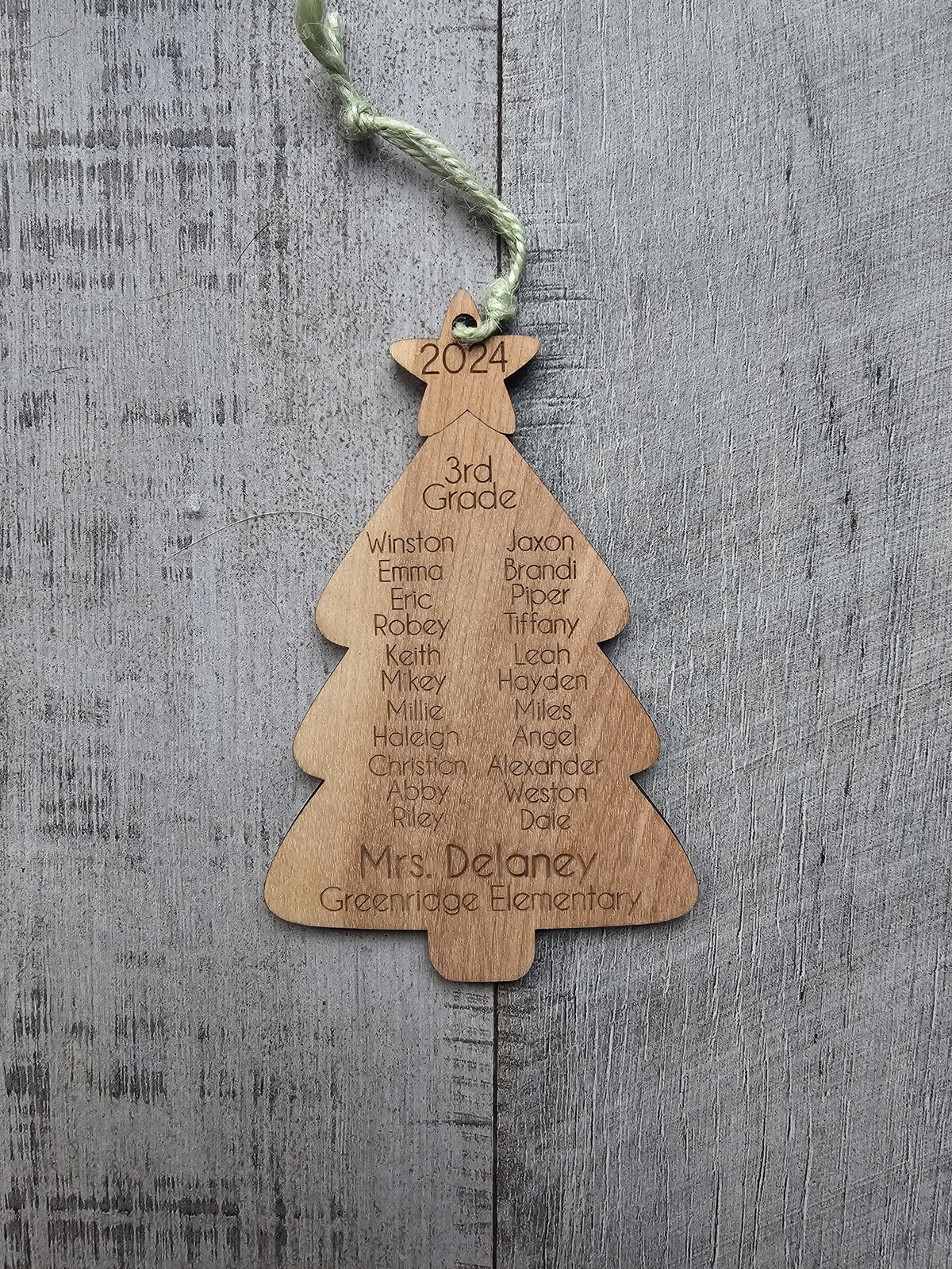 Class Ornament, Custom Engraved Christmas Tree Ornament with Class Roster, Personalized teacher gift, Class Gift, Teacher Orn