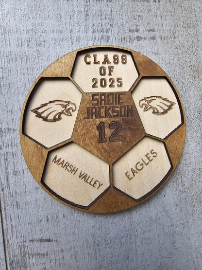 Senior Soccer Player Plaque, Personalized Soccer Player Senior Night Gift, Class of 2027 Personalized soccer team Custom Socc