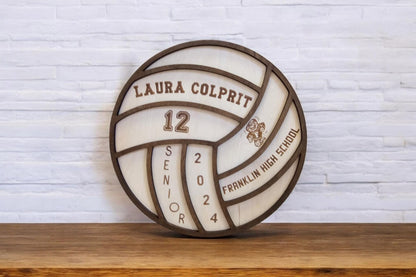 Personalized Volleyball Player Wood Sign | Senior Night Gift | Custom Engraved Volleyball Player Name Sign Class of 2026