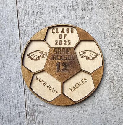 Senior Soccer Player Plaque, Personalized Soccer Player Senior Night Gift, Class of 2027 Personalized soccer team Custom Socc