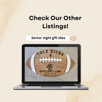 Personalized Football Player Senior Night Gift Team Plaque, Players Statistics, Customizable Football Award Wood Football 202