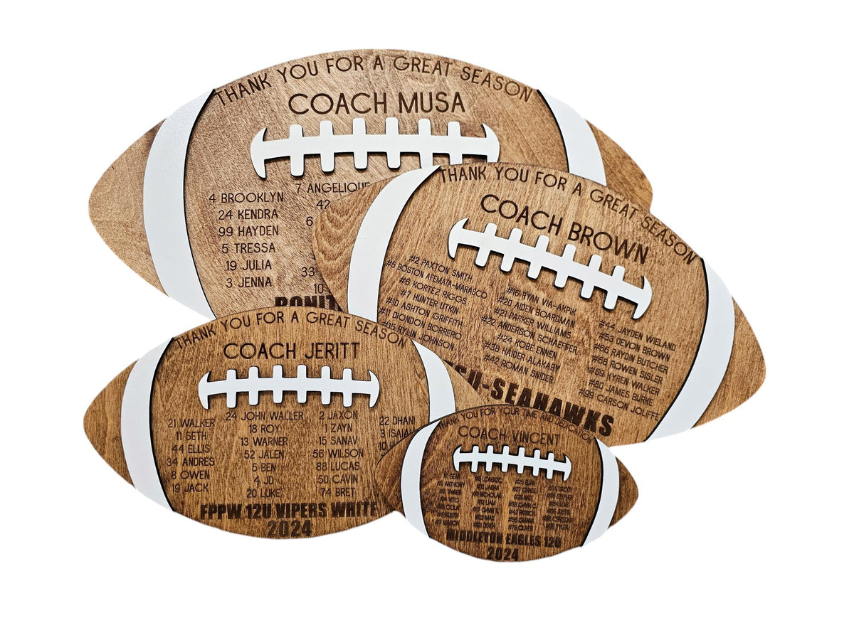 Football Coach Gift, Team Plaque, Thanks For A Great Coaches Gift, Senior Player Gift, Flag Football Award Football Memento, 