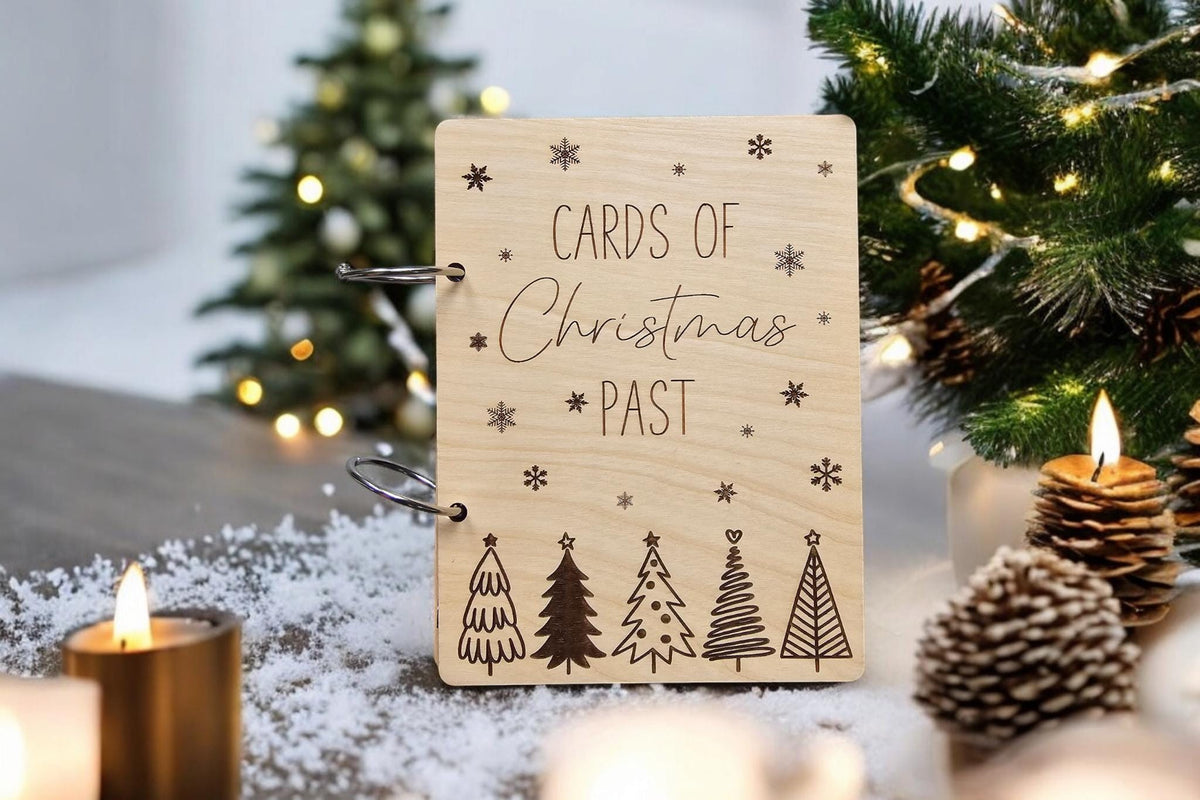 Personalized Christmas Card Holder, Cards of Christmas Past, Greeting Card Keeper, Birthday, Wedding Card Display Storage, Ca