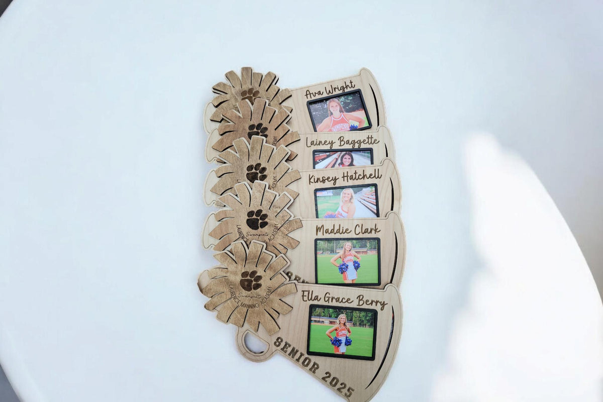 Cheer Coach Gift, Personalized Cheer Megaphone Photo Plaque, Thank You Coach, Senior Night Cheer Gift 2026