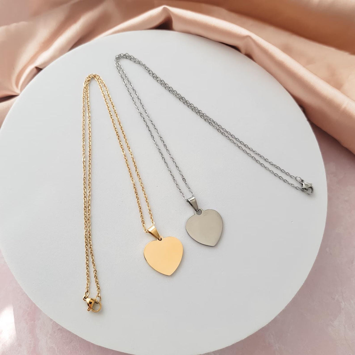 Personalized Stainless-Steel Heart-Shaped Necklace with Your Handwritten Words, Sentimental Custom Engraved Jewelry, Engraved