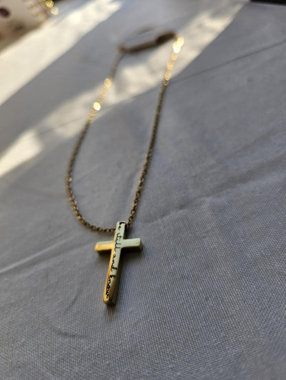 Engraved Cross Necklace "Be Still and Know" Engraved Jewelry, Engraved Valentine Gift – Customizable Message