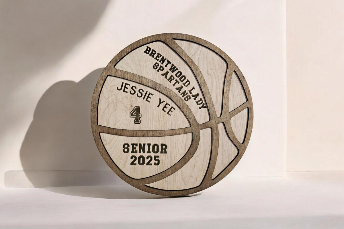 Personalized Wood Basketball Plaque, Senior Gift, Custom Basketball Banquet Senior Night Gift