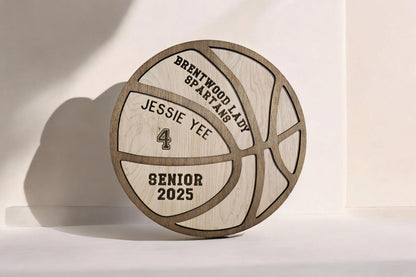 Personalized Wood Basketball Plaque, Senior Gift, Custom Basketball Banquet Senior Night Gift