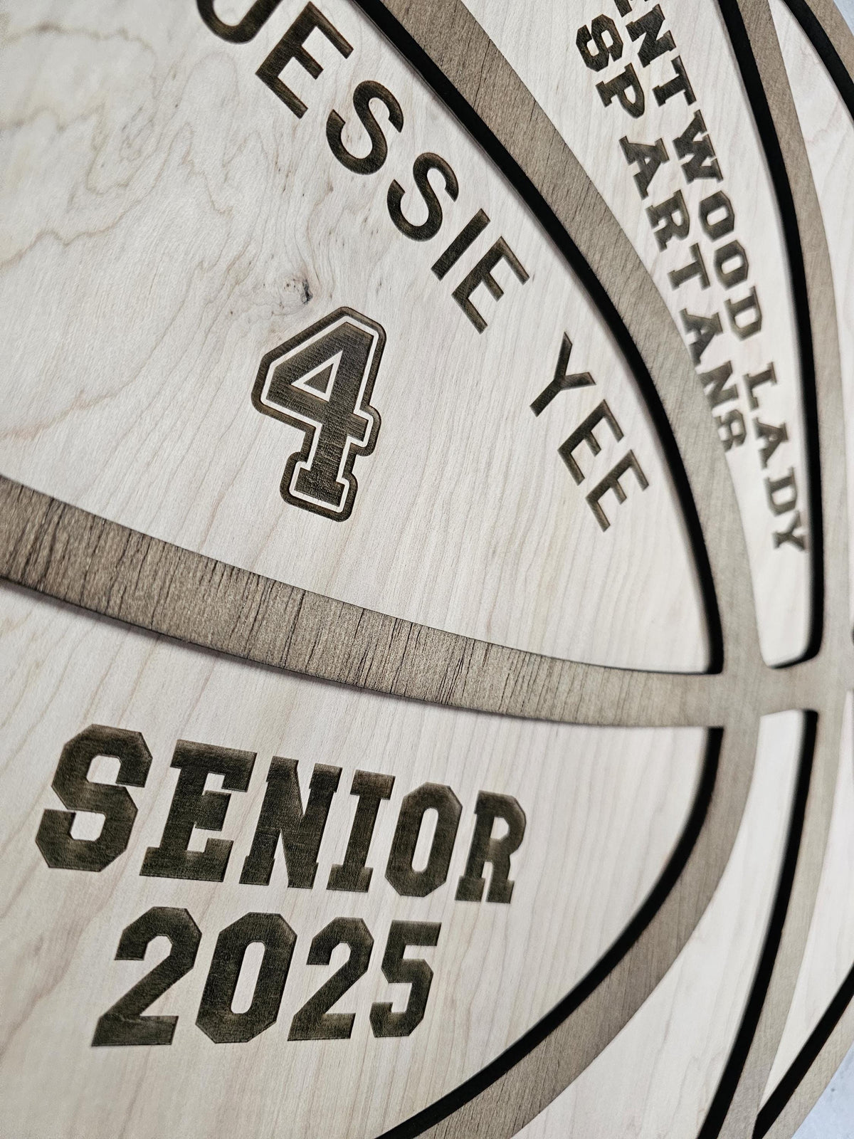 Personalized Wood Basketball Plaque, Senior Gift, Custom Basketball Banquet Senior Night Gift