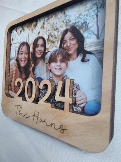 Personalized Photo Magnet, Custom Picture Magnet,  Engraved 3D Wood Magnet, Mini Picture Frame