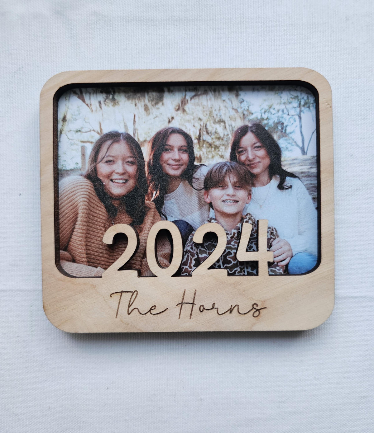 Personalized Photo Magnet, Custom Picture Magnet,  Engraved 3D Wood Magnet, Mini Picture Frame