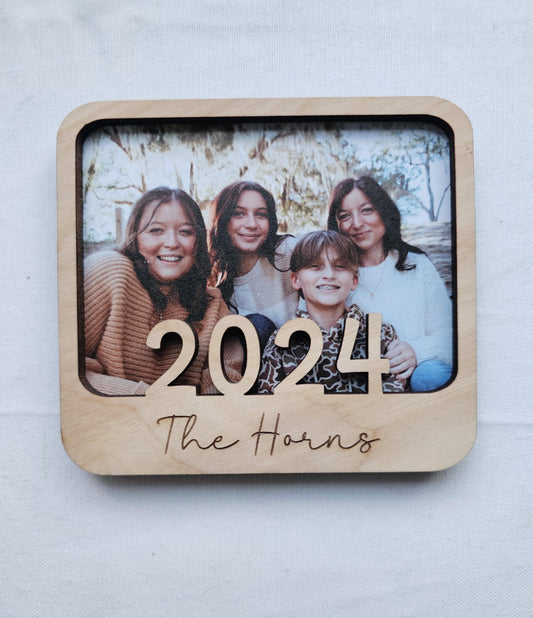 Personalized Photo Magnet, Custom Picture Magnet,  Engraved 3D Wood Magnet, Mini Picture Frame
