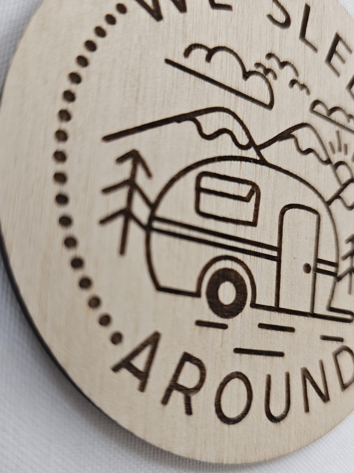 Camper ornament we sleep around wood ornament, Funny Camping Ornament, Happy Campers, Camping Christmas Decor, Glamping, Camp