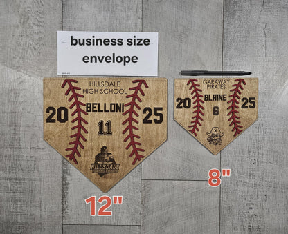 Personalized Baseball Plaque, Engraved Home Plate Wood Award