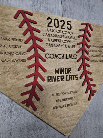 Personalized Baseball Coach's Gift, Thanks For A Great Season Award 2026, End of Season Coach Gift, Custom Baseball Coach Gif