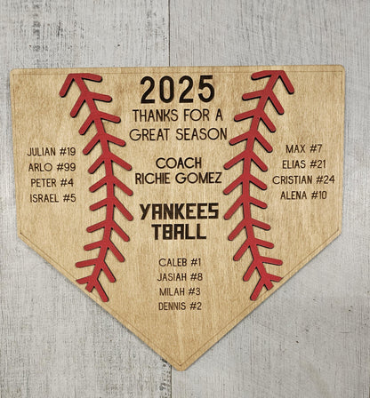 Personalized Baseball Coach's Gift, Thanks For A Great Season Award 2026, End of Season Coach Gift, Custom Baseball Coach Gif
