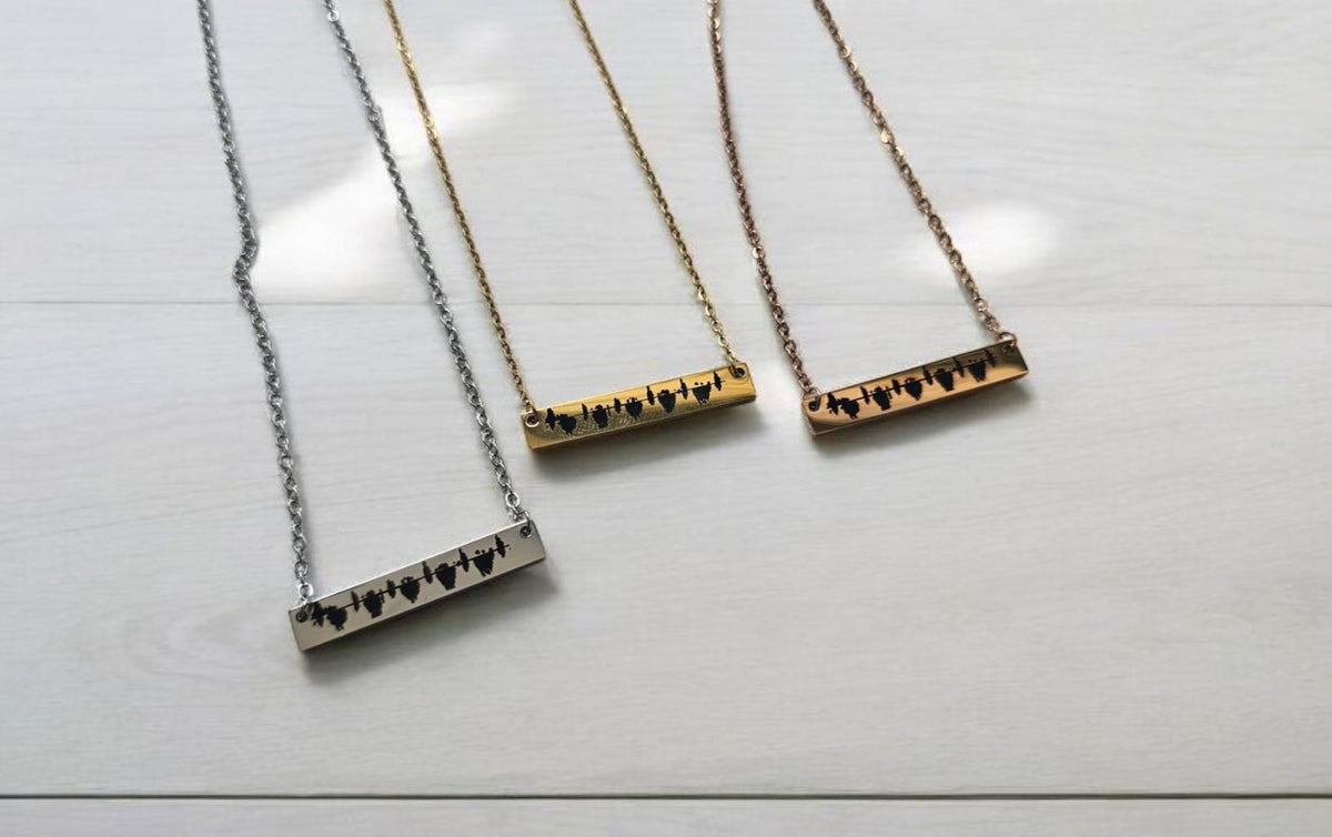 Custom Baby Heartbeat Necklace – Personalized Soundwave Jewelry – New Mom Gift – Keepsake Necklace in Gold, Silver, Rose Gold