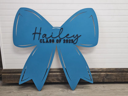 Personalized Nursery Name Sign: Layered 3D Wood Bow Decor
