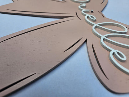 Personalized Nursery Name Sign: Layered 3D Wood Bow Decor