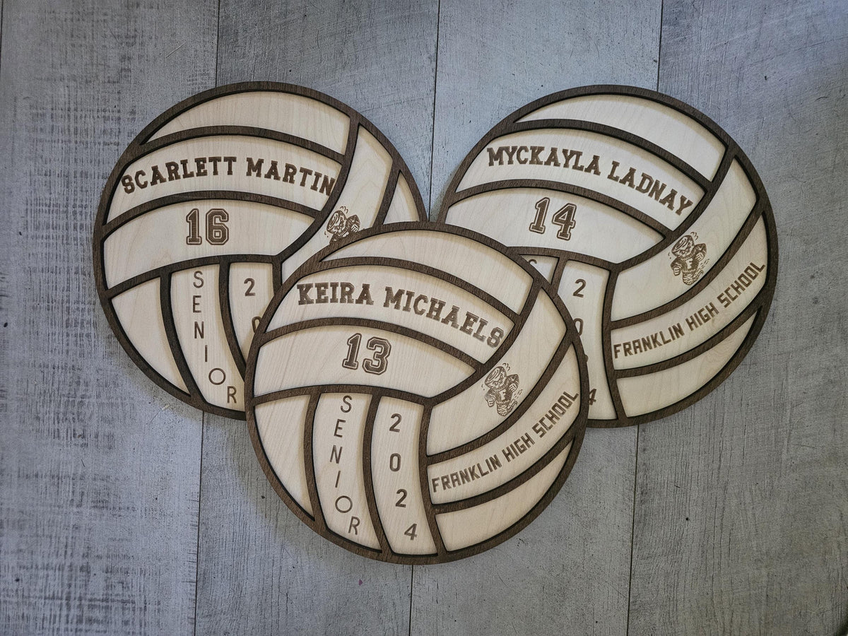Personalized Volleyball Player Wood Sign | Senior Night Gift | Custom Engraved Volleyball Player Name Sign Class of 2026