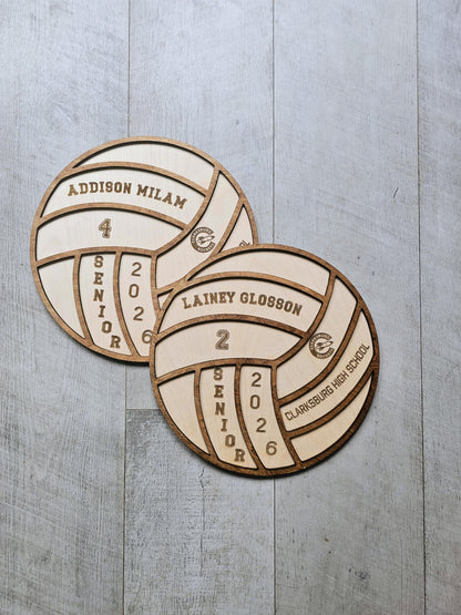 Personalized Volleyball Player Wood Sign | Senior Night Gift | Custom Engraved Volleyball Player Name Sign Class of 2026