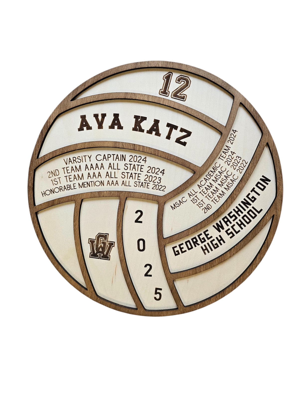 Personalized Volleyball Player Wood Sign | Senior Night Gift | Custom Engraved Volleyball Player Name Sign Class of 2026