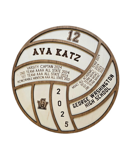 Personalized Volleyball Player Wood Sign | Senior Night Gift | Custom Engraved Volleyball Player Name Sign Class of 2026