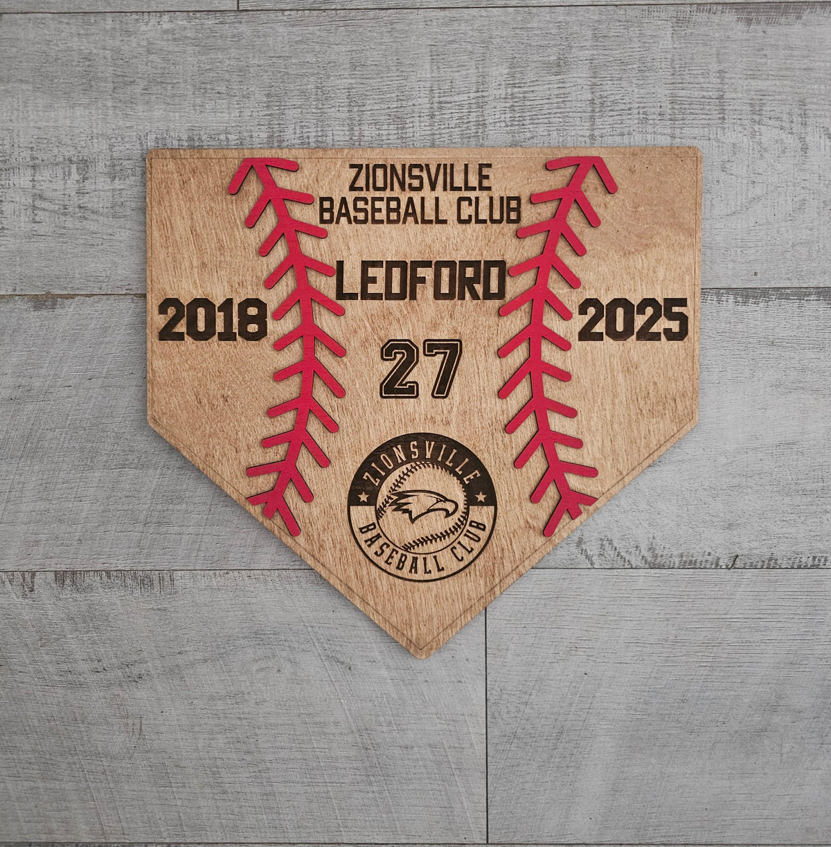 Personalized Baseball Senior Night Gift • Laser Engraved Wood Plaque