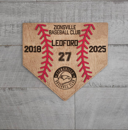 Personalized Baseball Senior Night Gift • Laser Engraved Wood Plaque