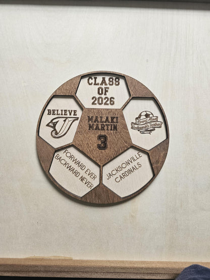 Senior Soccer Player Plaque, Personalized Soccer Player Senior Night Gift, Class of 2027 Personalized soccer team Custom Socc