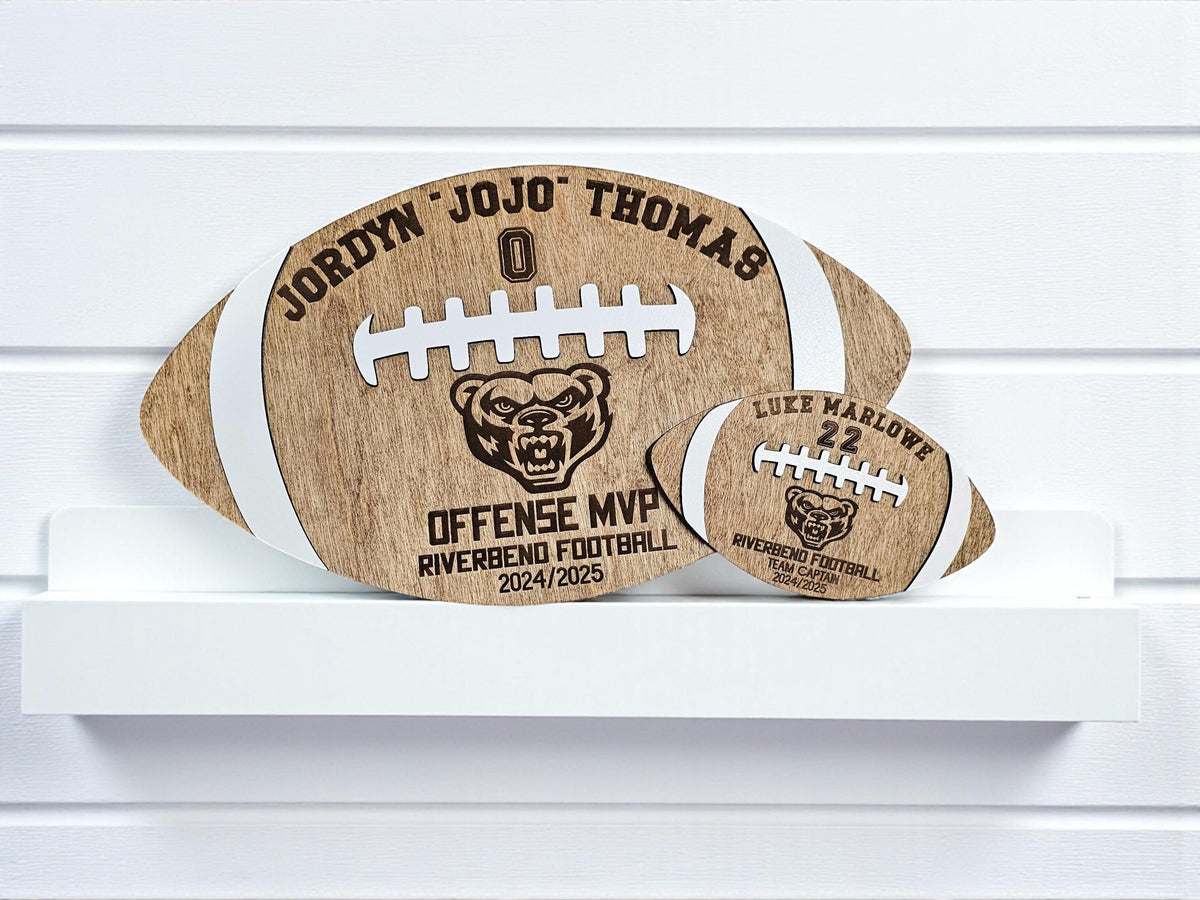 Personalized Football Player Senior Night Gift Team Plaque, Players Statistics, Customizable Football Award Wood Football 202