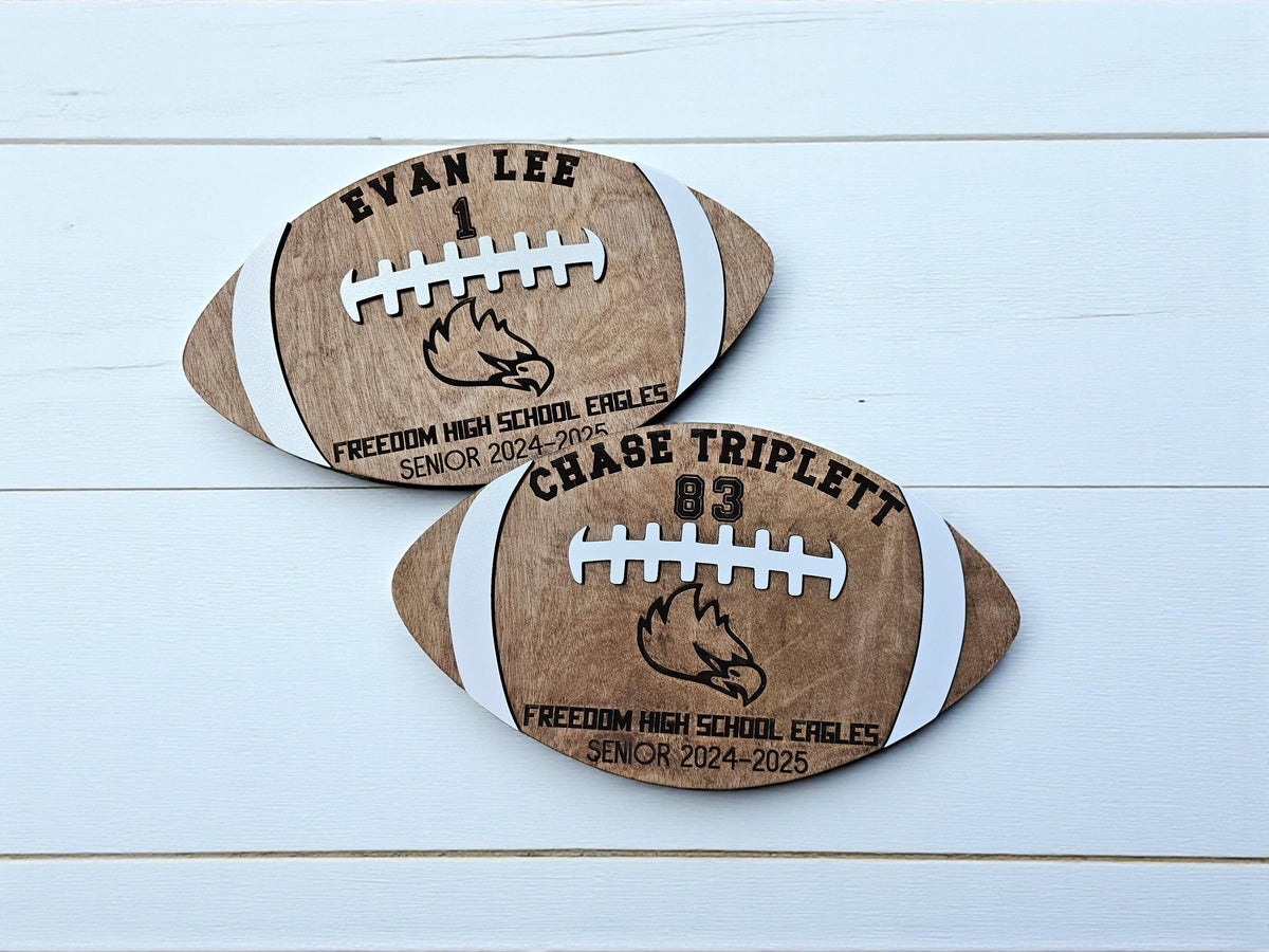 Personalized Football Player Senior Night Gift Team Plaque, Players Statistics, Customizable Football Award Wood Football 202