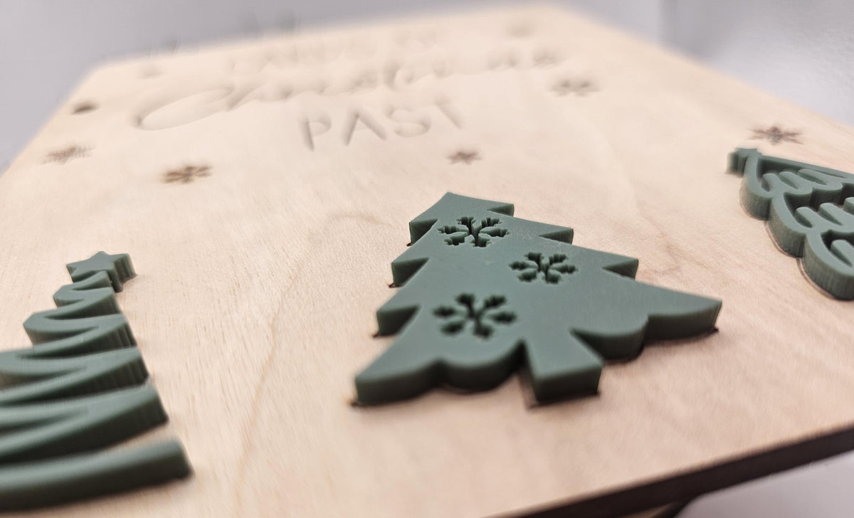 Personalized Engraved Christmas Card Holder, Cards of Christmas Past