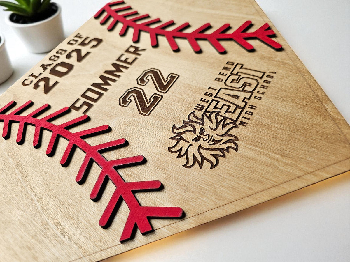 Personalized Baseball Senior Night Gift • Laser Engraved Wood Plaque