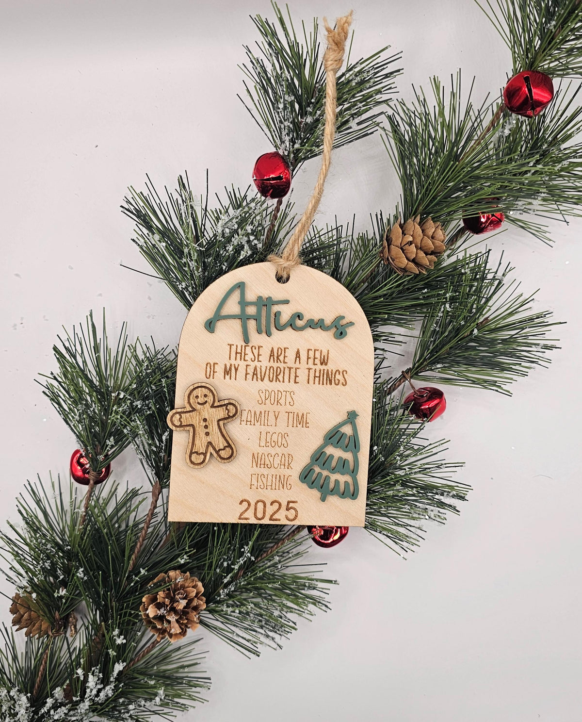 Personalized Favorite Things Christmas Ornament • Custom Wood Ornament with 3D Name Ornament 2025 Ornament