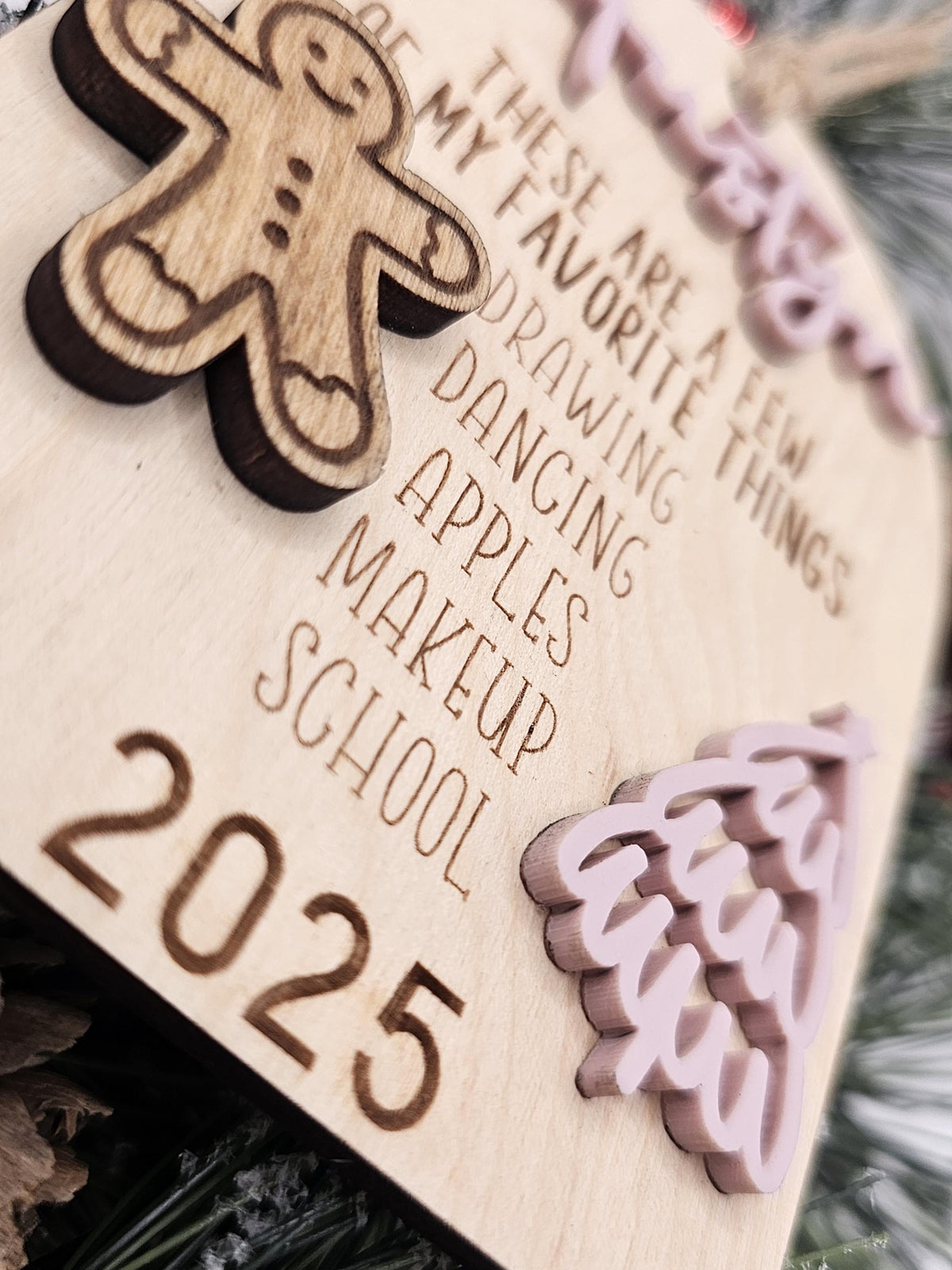 Personalized Favorite Things Christmas Ornament • Custom Wood Ornament with 3D Name Ornament 2025 Ornament