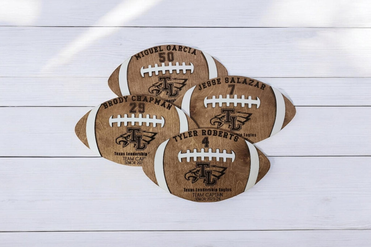 Personalized Football Senior Gift | Custom Wood Football | Senior Night Gift | Football Player Award | Class of 2027 Football