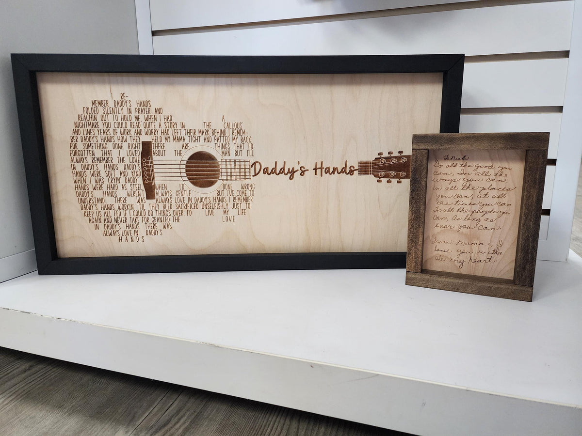 Engraved Guitar Song lyrics, Custom Song Lyric Music Wall Decor, First Dance Wedding Anniversary Gift Memento, Guitar, Father