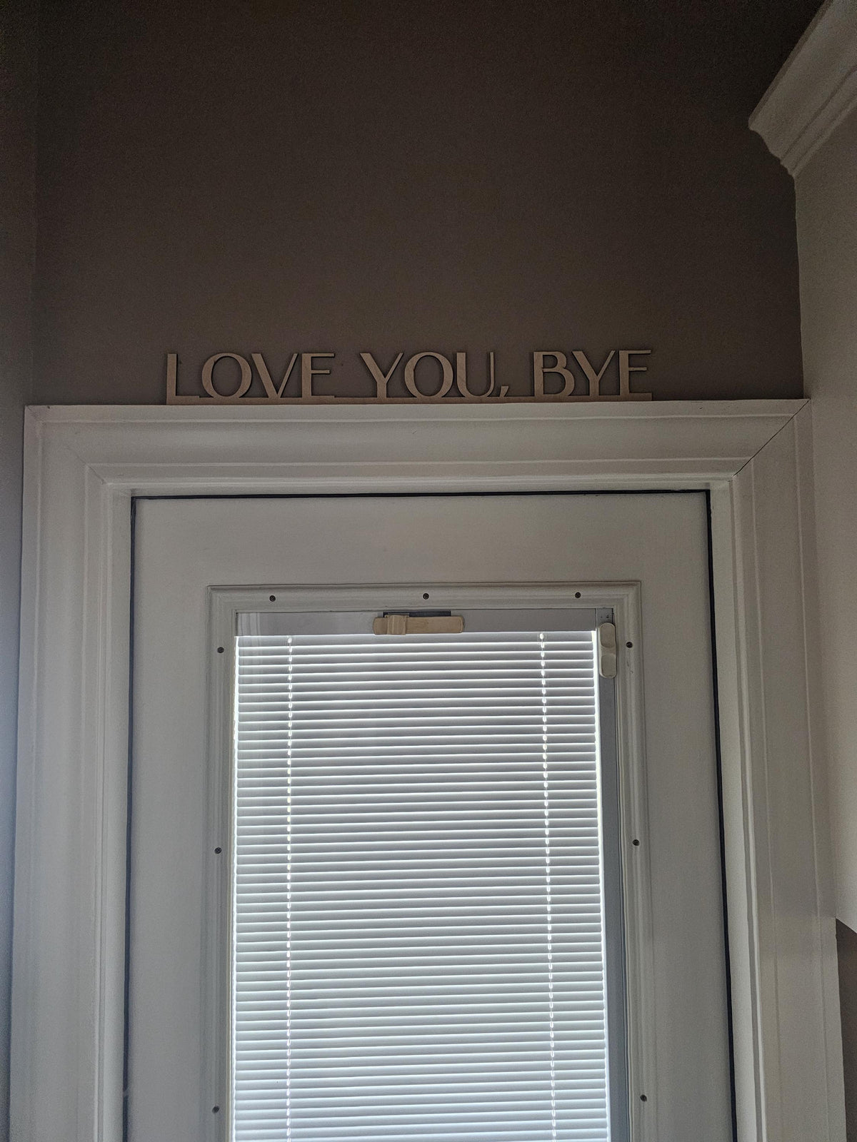 Love You Bye Sign | Wooden Door Topper | Modern Farmhouse Entryway Decor | Above/Over Door Sign