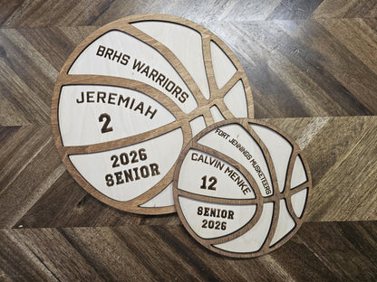 Personalized Wood Basketball Plaque, Senior Gift, Custom Basketball Banquet Senior Night Gift